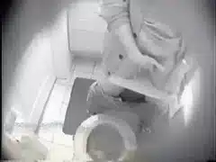 Bathroom quickie with her pants down