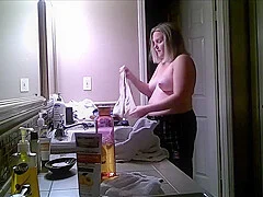 BBW Changing in the Bathroom