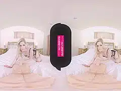Charlotte Stokely, Virtual Reality And Lina Paige In Blonde Babe Needs De-stress Sex
