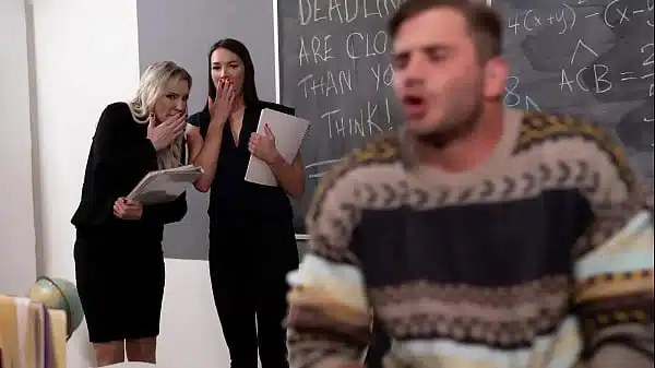 Colleagues Catch Me Wanking To Black Board Boobies – Katrina Colt, Kenzie Taylor, Nathan Bronson