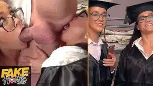 Fake Hostel – crazy University girls get their assholes sniffed before threesome with Alexis Crystal