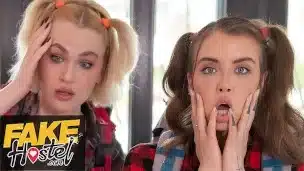 Fake Hostel – Young friends Eden Ivy and Greta Foss find themselves cumming late one night