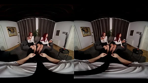 Feisty Redheads Altanta Moreno and Lina Joy Strip for Me