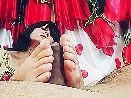 Freaky Amateur Housewife Gets Her Dick, Footjob, Blowjob