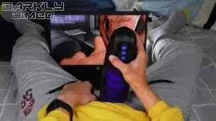 Guy Jerks Off With the Help of an XONE Interactive Masturbator Making His Big Dick so Hard and Cum