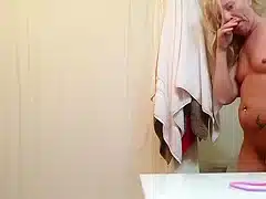 HD Blond GF Bathroom Shower Spy Sexy Small Tits Milf 3-26