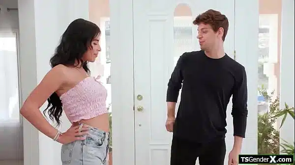 I have 30min to fuck my tgirl babysitter