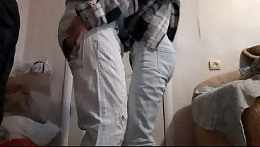 Married lesbian friends secretly have sex while their husbands watch football in the next room