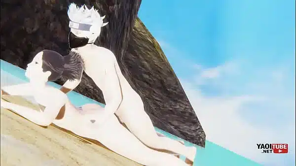 Naruto Yaoi – Shikamaru anal sex with Kakashi in a beach – Anime Manga Asian Japanese Boruto Gay Porn