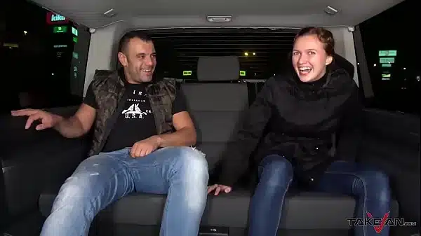 Pretty Babe is Sucking a Cock in a Van