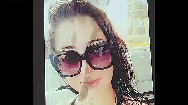Saggy tits teen in bra Sunglasses Cumshot Tribute and Spit on face