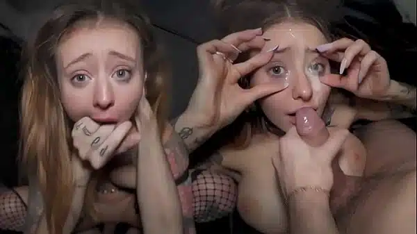 SHE WANTED THIS – Broken Slut Cumwashes Her Eyes – THREESOME / SUBMISSIVE / ROUGH