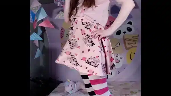 “Stiff” skirt femboy tease