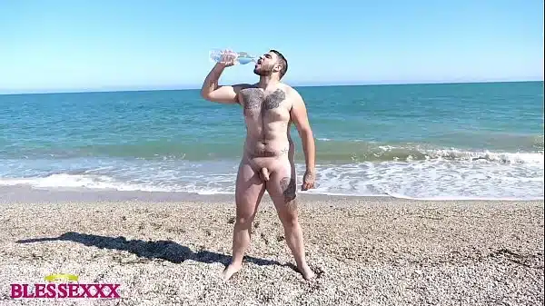 Straight male walking along the nude beach – Magic Javi