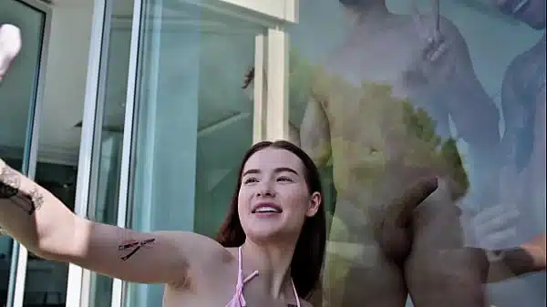 Sweet teen gets fucked hard by two big cocks in her pussy and mouth – Matty