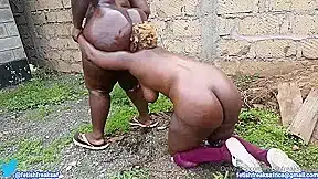 The Ass Dominator is back once again humiliate Slutty by having her kneel down behind her ass