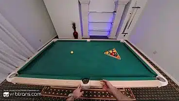 VRB Trans: Busty Blonde Shemale Fucks Hard Bareback On The Pool Table