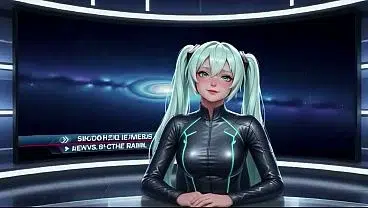 A beautiful woman with greenish-blue double ponytails was being severely exercised on the bed