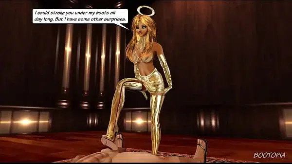 Animated Bootjob Blowjob POV CFNM – Angel in Crotch High Boots