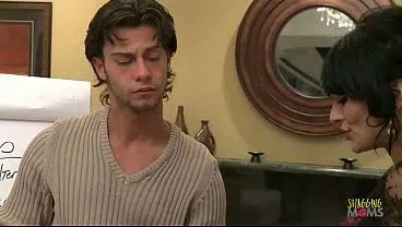 Brunette milf boss gets too aroused around her employee so she lets him smash in doggy style