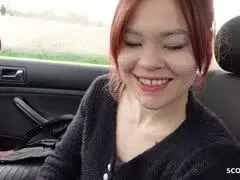 Deutsche rothaarige Lizzy Rose zum deutschen Casting mit genommen