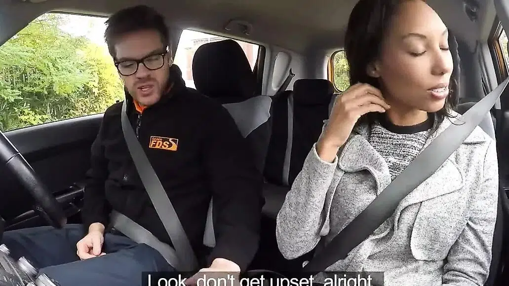 Fake Driving School 18yr black teen filled up by her teacher