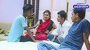 Hot Beautiful Girl Having Sex With Three Strangers