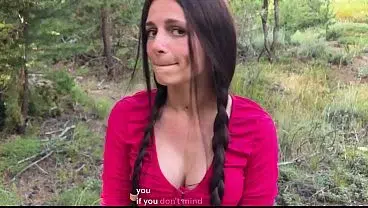 I met a stranger in the forest and came hard on her cute face