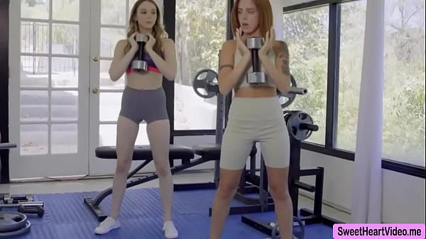 Lovely trainer facesits and rimjob her blonde customer