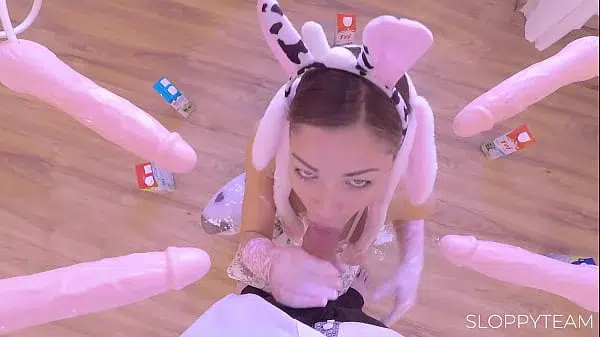 MILF with Fake Boobs – BlowBang Blowjob GangBang Dildos