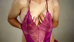 Satin Fetish Purple Sexy Lingerie