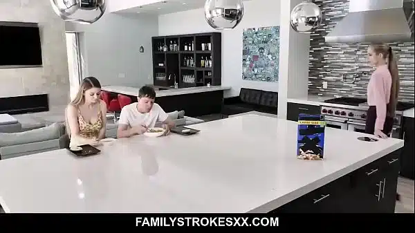 Stepmom stepson and stepsister have a nice time