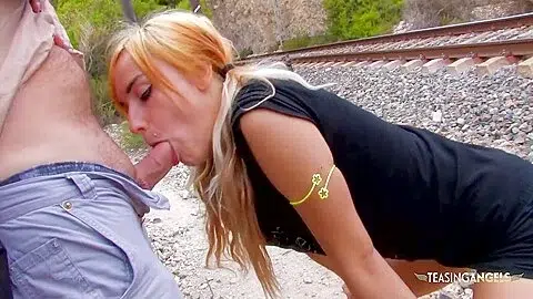 When A Blonde Teen 18+ Gets Lost She Sucks A Huge Cock In A Strangers Car