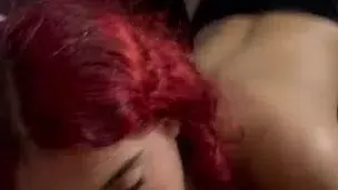 Read hair petite latina Blowjob POV