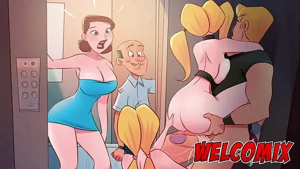 Crash in the elevator! Porn Cartoons