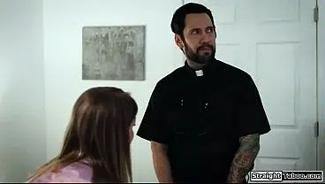 Even God cant help me withstand this horny teen seducing me.Busty Eliza Eves sits on top of her priest and kisses him.The blonde lets him fuck her