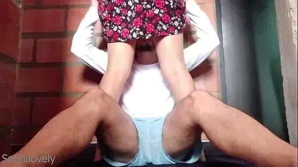 Redhead in a dress rides like an expert at home. Homemade porn video.