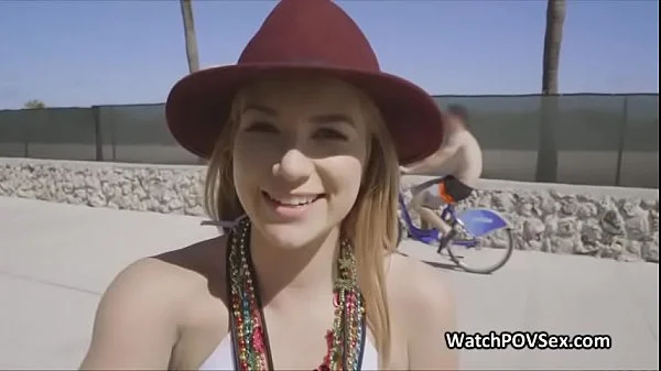 Surprise threesome with bikini bestie