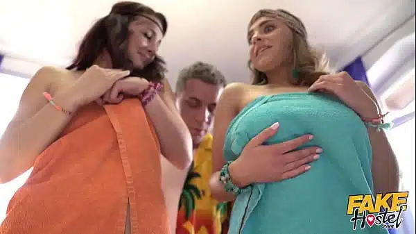 Fake Hostel – Festival Girls really need a shower but their guy wants stinky sex first