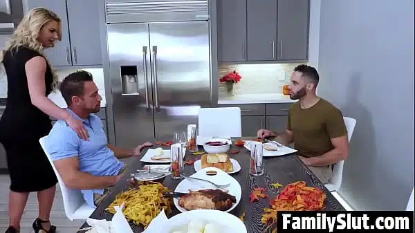 Phoenix Starts Giving Both Her Boys a Firm Handjob Underneath the Table – Familyslut