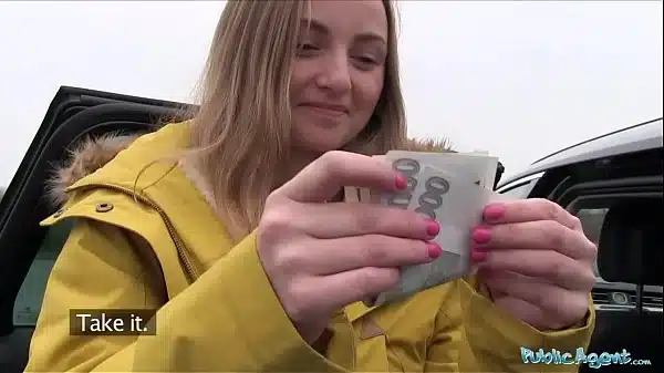 Public Agent – petite babe with small tits and big ass agrees to fuck outside