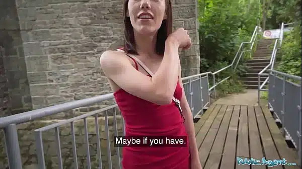 Public Agent – Russian brunette with tight pussy sex outside