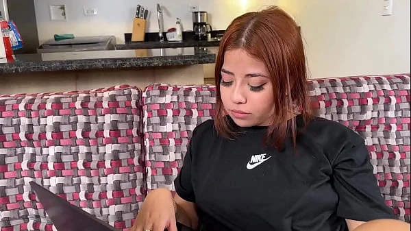 Slutty technicians Milan and Max recognize porn actress Celeste and she auditions for them by fucking them