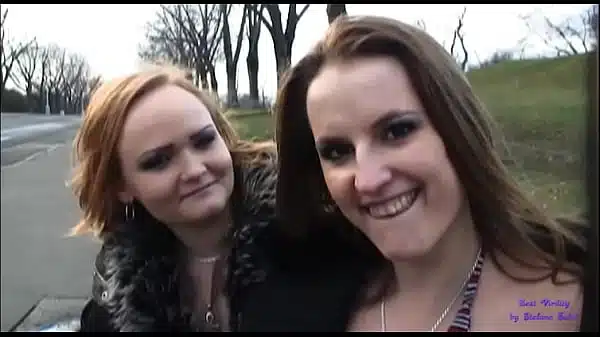 Two friends are waiting for the bus and one of them accepts some money to fuck in the woods